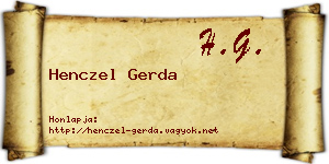 Henczel Gerda névjegykártya